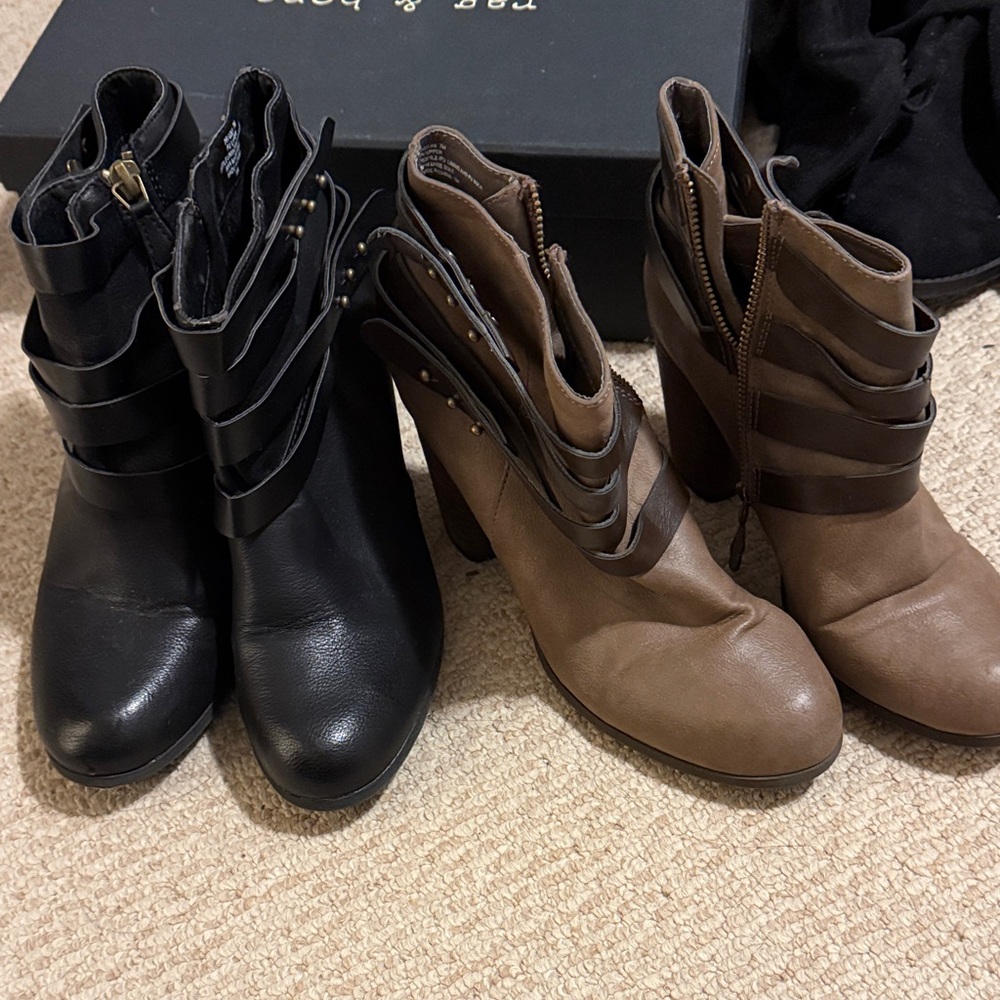Black and Brown Ankle Boots
